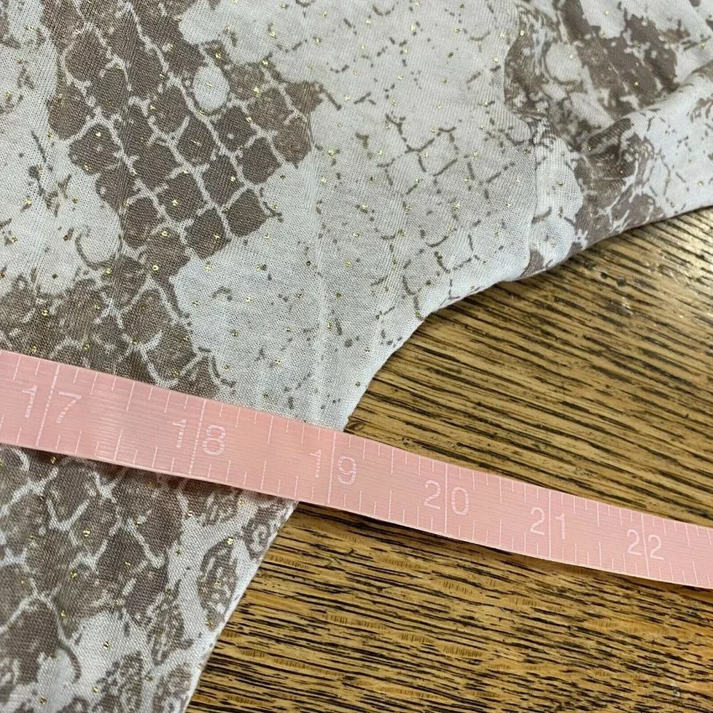 Express M Patterned Gold Accents Top Cold Shoulder Dolman Like Sleeves - Picture 11 of 12